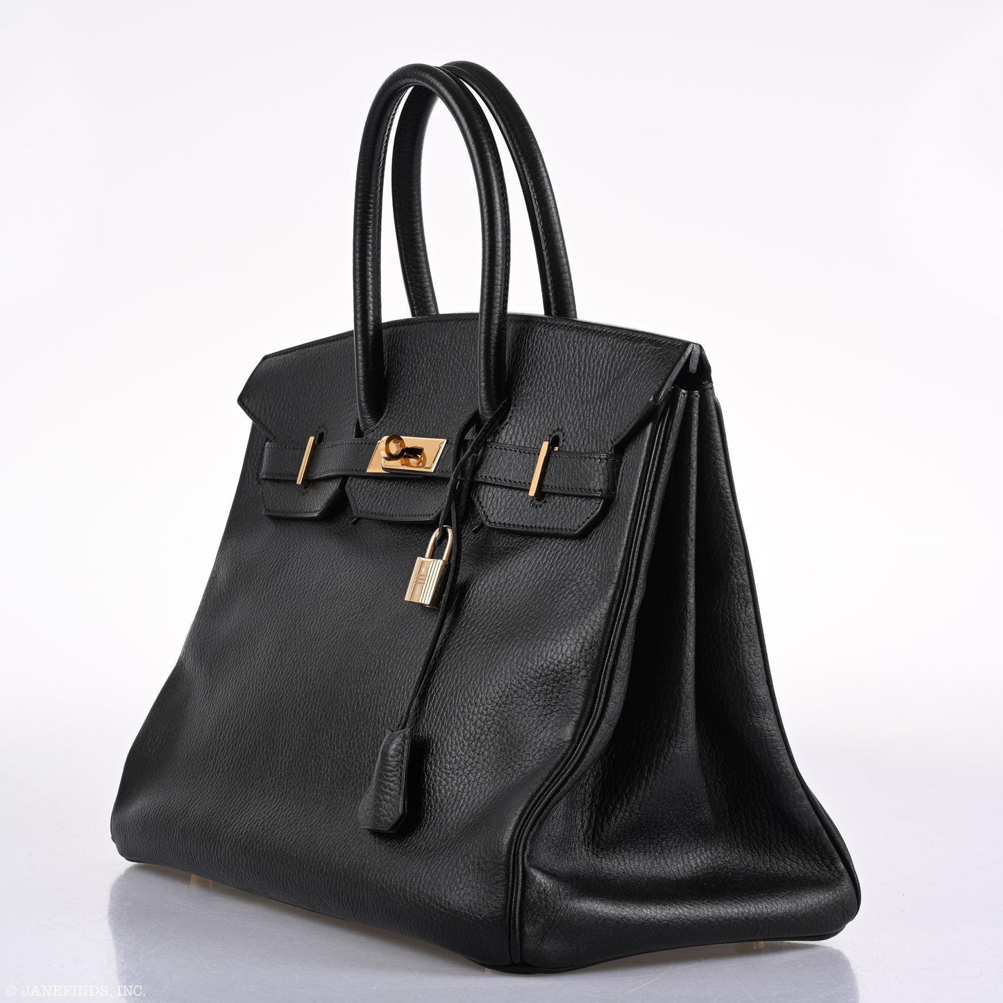 Hermes Birkin 35 Black Ardenne Gold Hardware - C Square