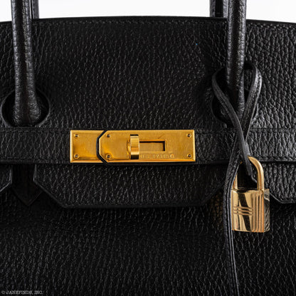 Hermes Birkin 35 Black Ardennes Gold Hardware - Square A