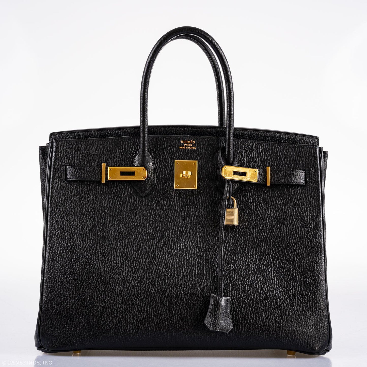 Hermes Birkin 35 Black Ardennes Gold Hardware - Square A