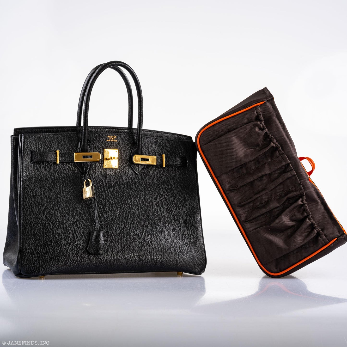 Hermes Birkin 35 Black Ardennes Gold Hardware - Square A