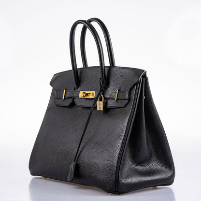 Hermes Birkin 35 Black Ardennes Gold Hardware - Square A