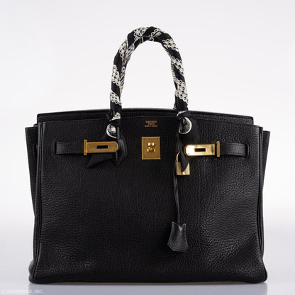 Hermes Birkin 35 Black Ardennes Leather Gold Hardware - Circle W