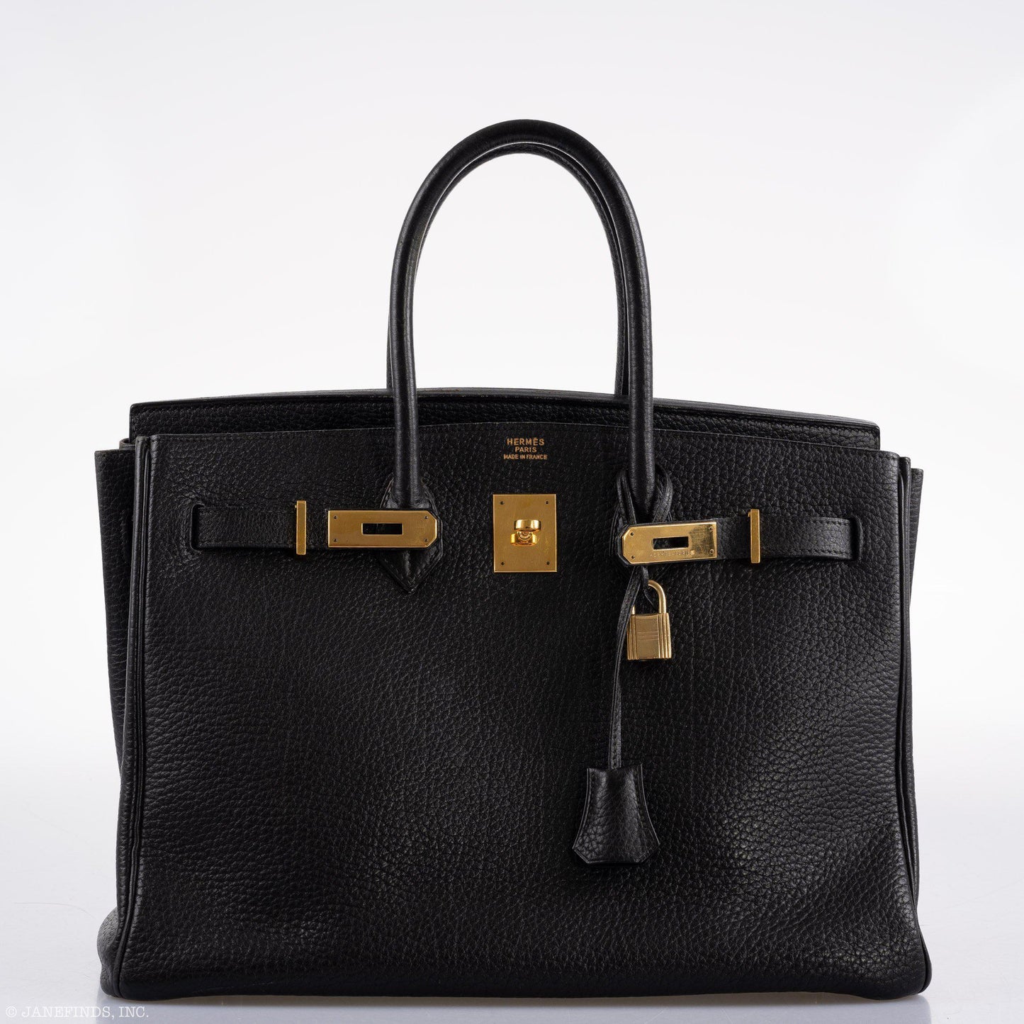 Hermes Birkin 35 Black Ardennes Leather Gold Hardware - Circle W