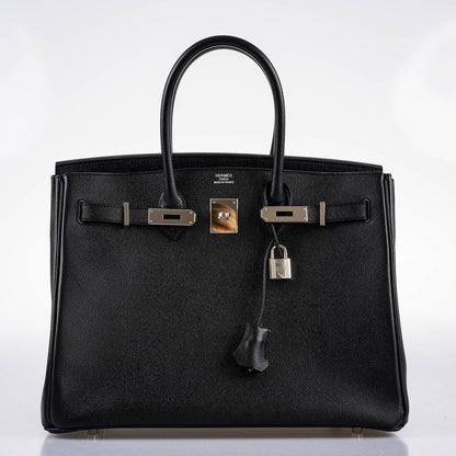 Hermes Birkin 35 Black Epsom leather Palladium Hardware - 2017, A