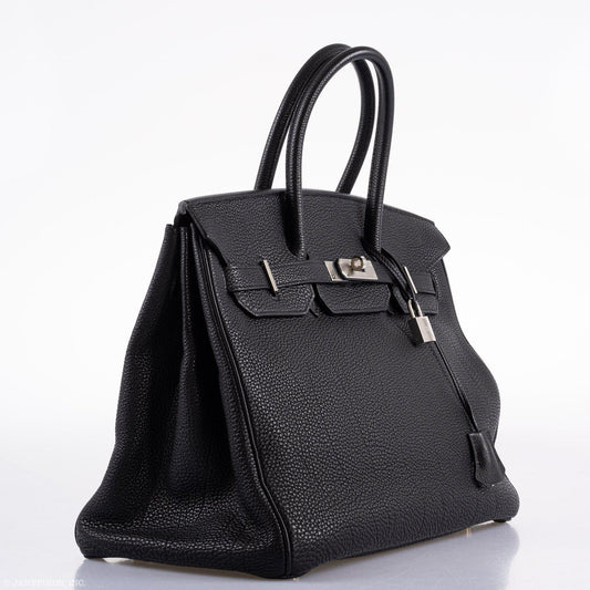 Hermes Birkin 35 Black Togo Palladium Hardware - 2003, Square G 