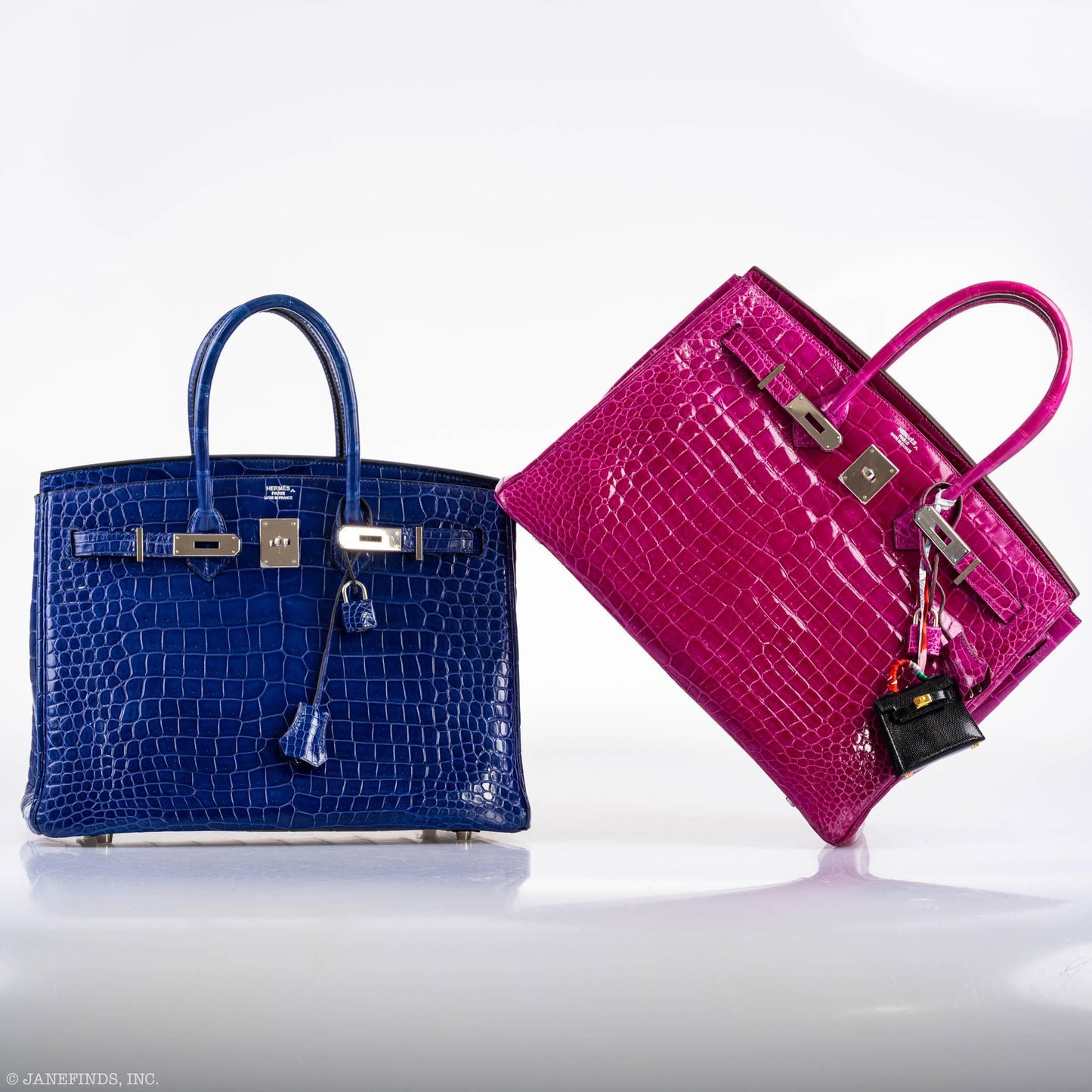 Hermes Birkin 35 Blue Electric Porosus Crocodile Palladium Hardware - 2012, P Square