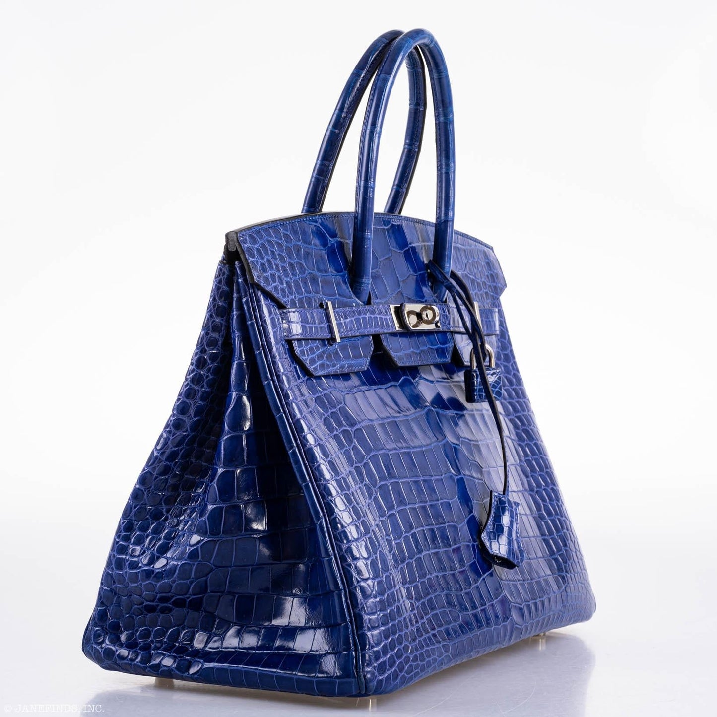 Hermes Birkin 35 Blue Electric Porosus Crocodile Palladium Hardware - 2012, P Square