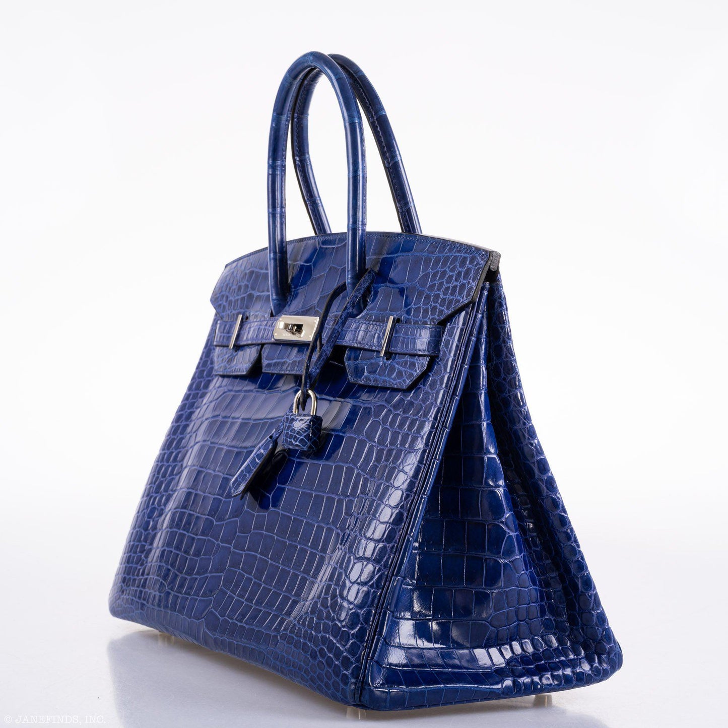 Hermes Birkin 35 Blue Electric Porosus Crocodile Palladium Hardware - 2012, P Square