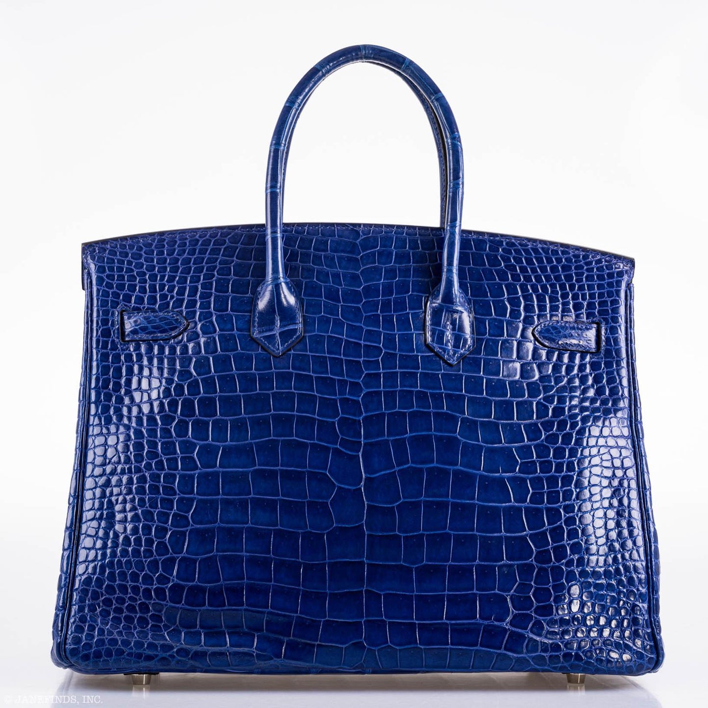 Hermes Birkin 35 Blue Electric Porosus Crocodile Palladium Hardware - 2012, P Square