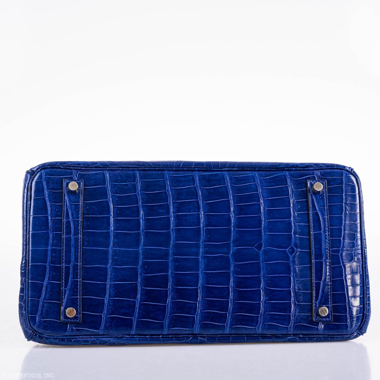 Hermes Birkin 35 Blue Electric Porosus Crocodile Palladium Hardware - 2012, P Square