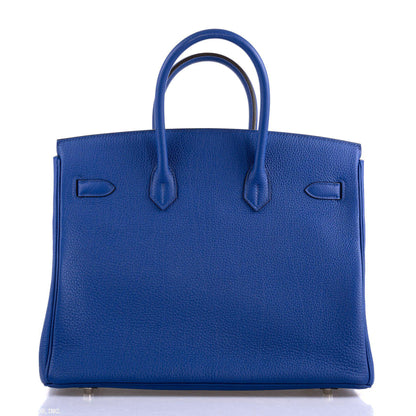 Hermes Birkin 35 Blue Electric Togo Palladium Hardware - 2015, T