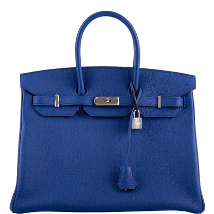 Hermes Birkin 35 Blue Electric Togo Palladium Hardware - 2015, T