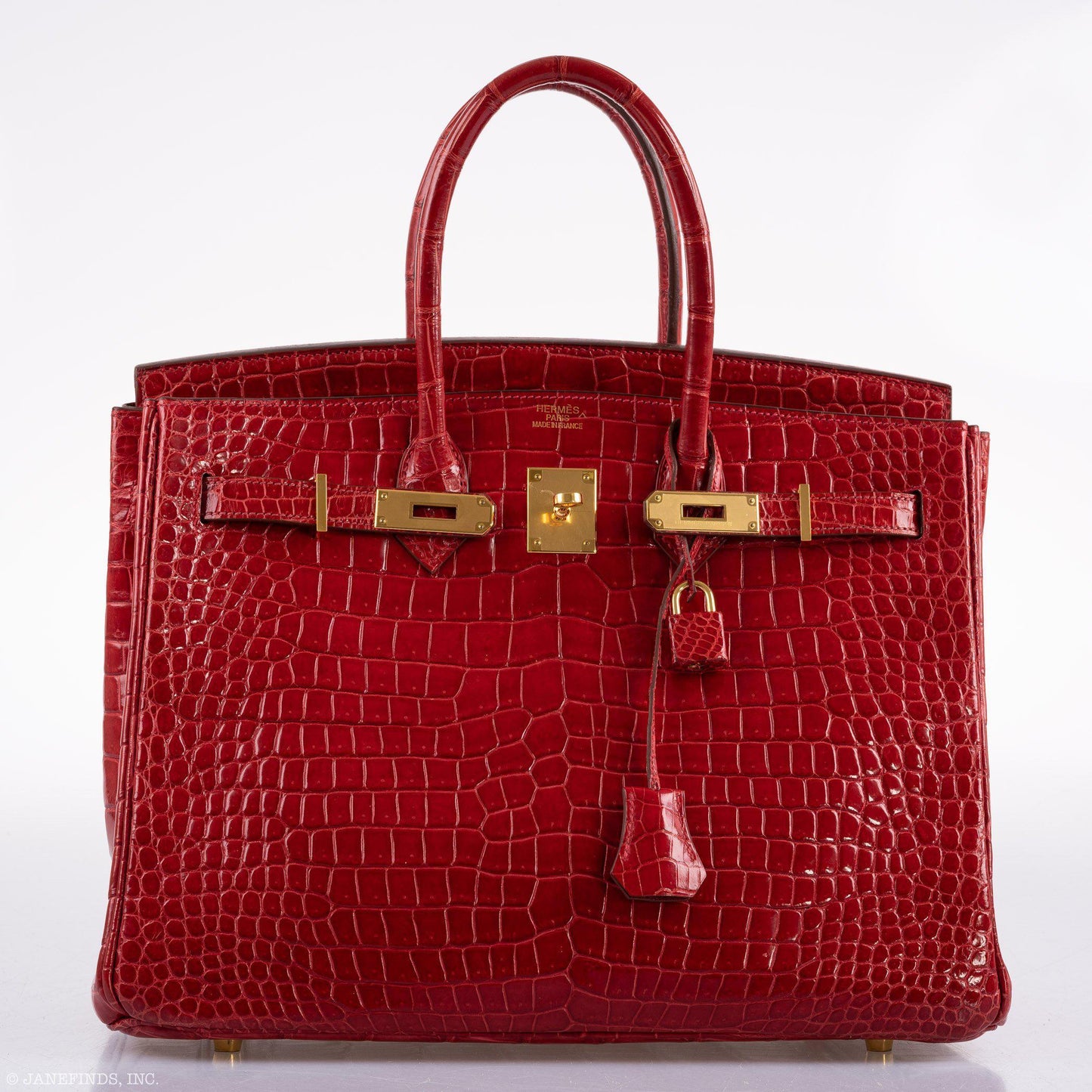 Hermes Birkin 35 Braise Porosus Crocodile with Gold Hardware - 2011, Square O