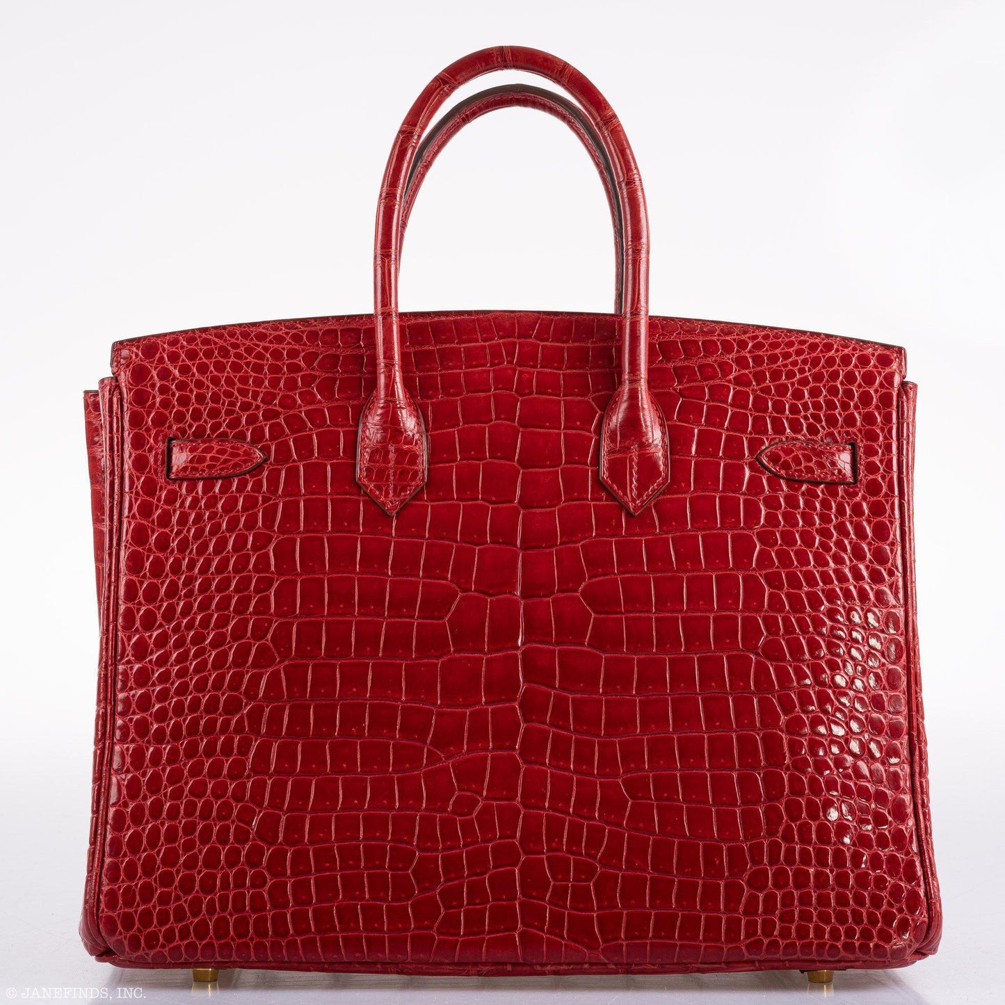 Hermes Birkin 35 Braise Porosus Crocodile with Gold Hardware - 2011, Square O