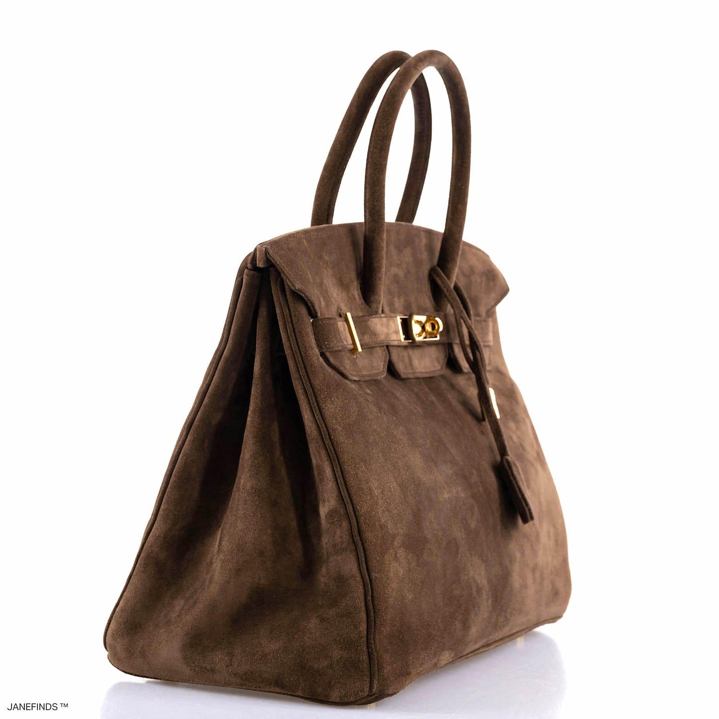 Hermes Birkin 35 Chocolate Veau Doblis Suede with Gold Hardware - 2011, O Square