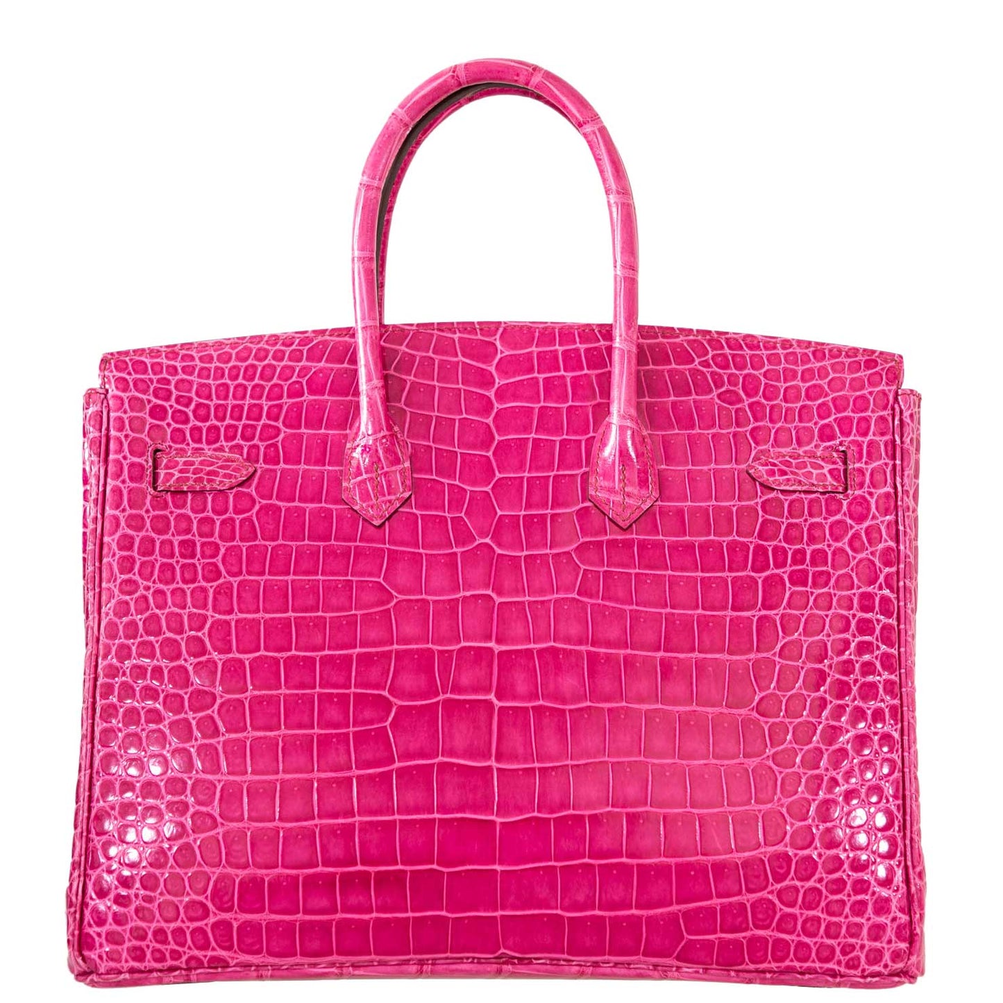 Hermes Birkin 35 Fuchsia Porosus Crocodile with Palladium Hardware - 2011, O Square