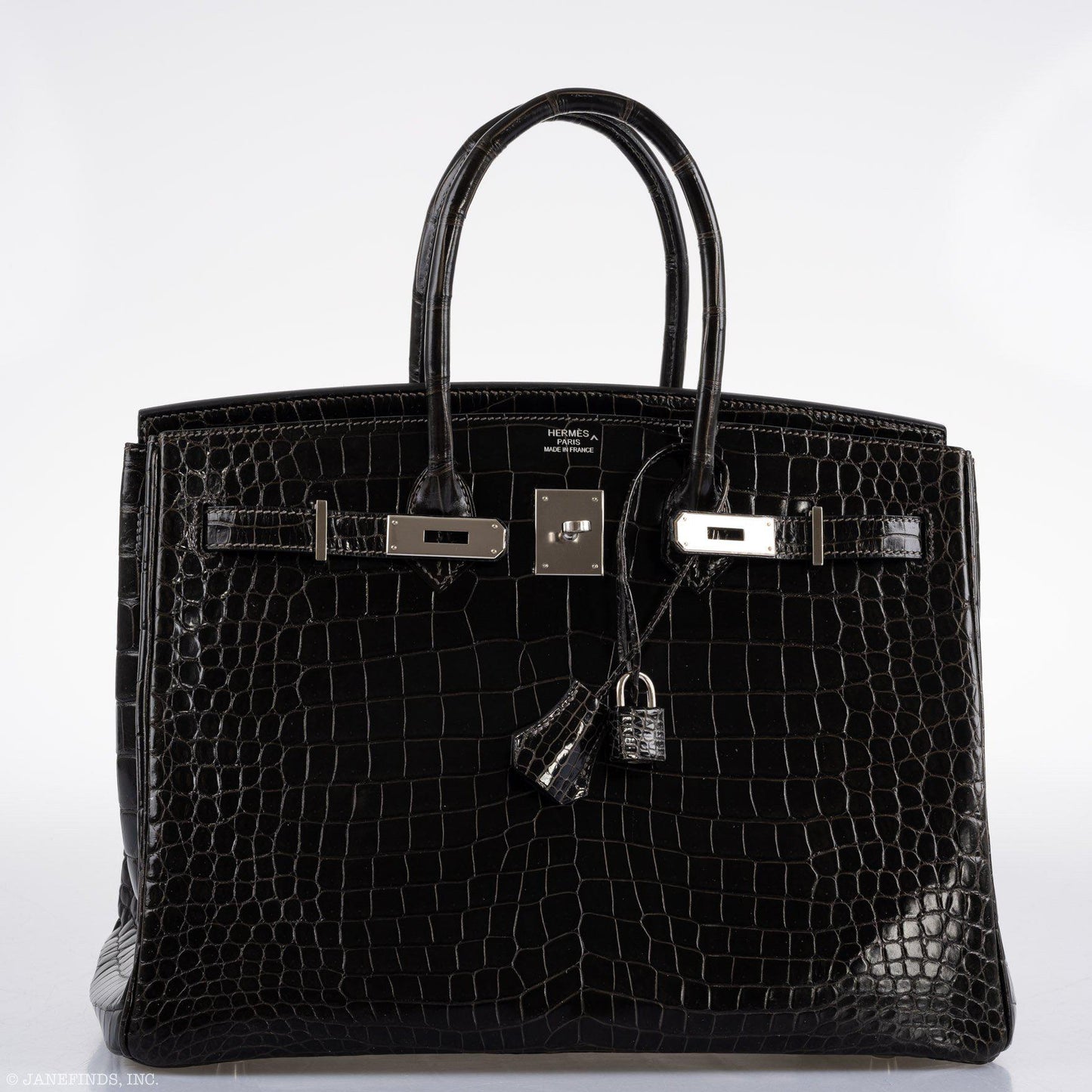 Hermes Birkin 35 Graphite Porosus Crocodile with Palladium Hardware - 2014, R Square