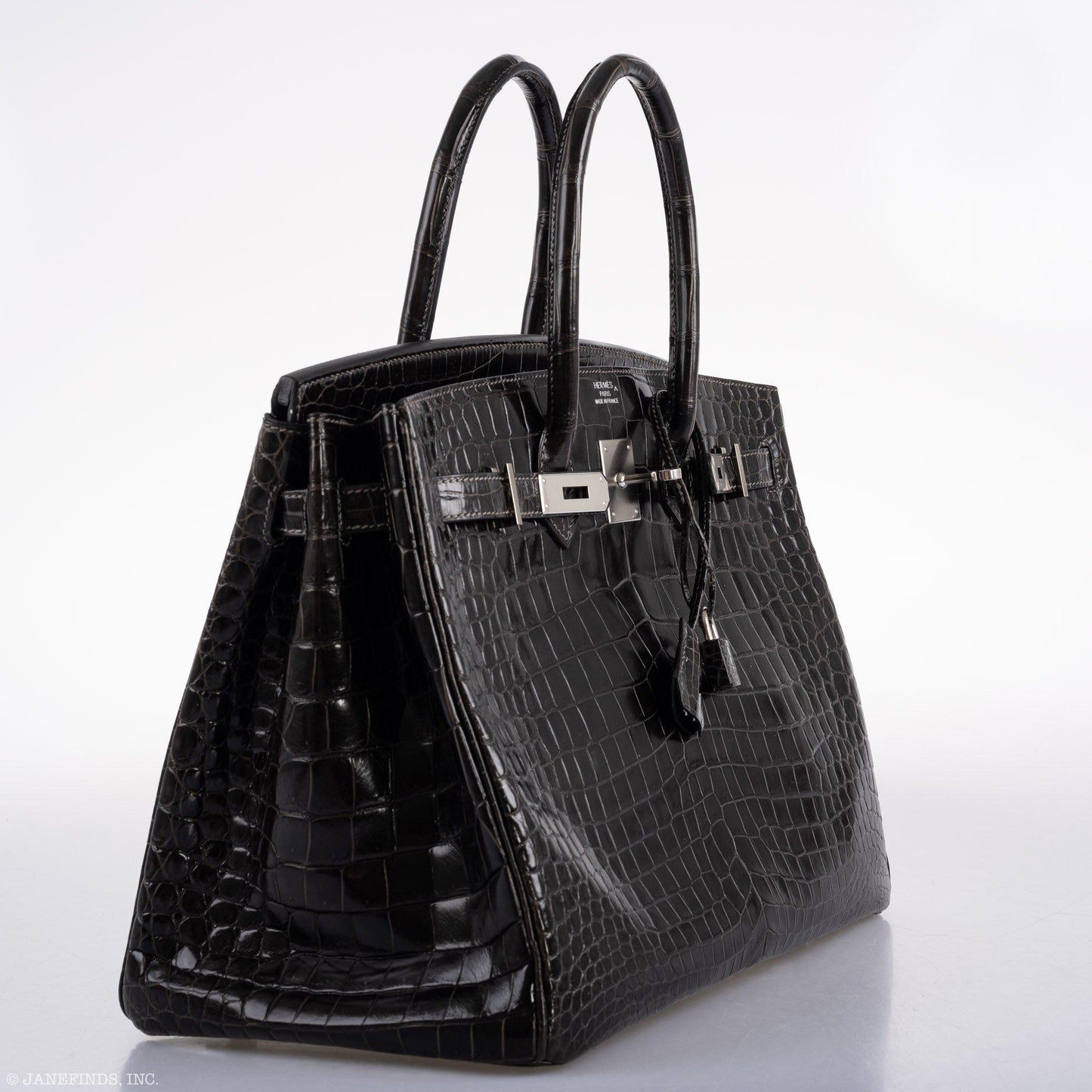 Hermes Birkin 35 Graphite Porosus Crocodile with Palladium Hardware - 2014, R Square