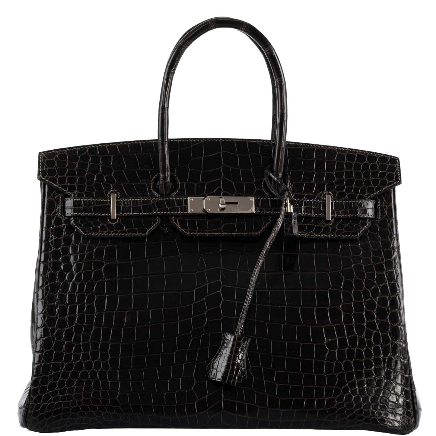 Hermes Birkin 35 Graphite Porosus Crocodile with Palladium Hardware - 2014, R Square