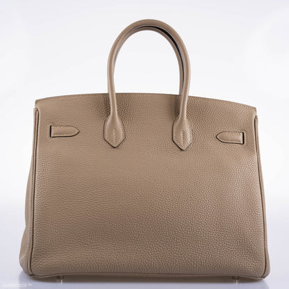 Hermes Birkin 35 Gris Tourterelle Togo with Palladium Hardware - 2009, M Square