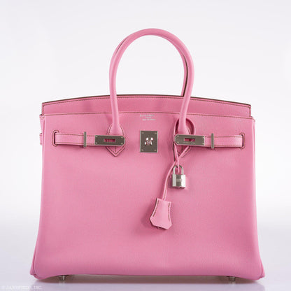 Hermes Birkin 35 HSS 5P Bubblegum Epsom with Palladium Hardware - 2012, P Square