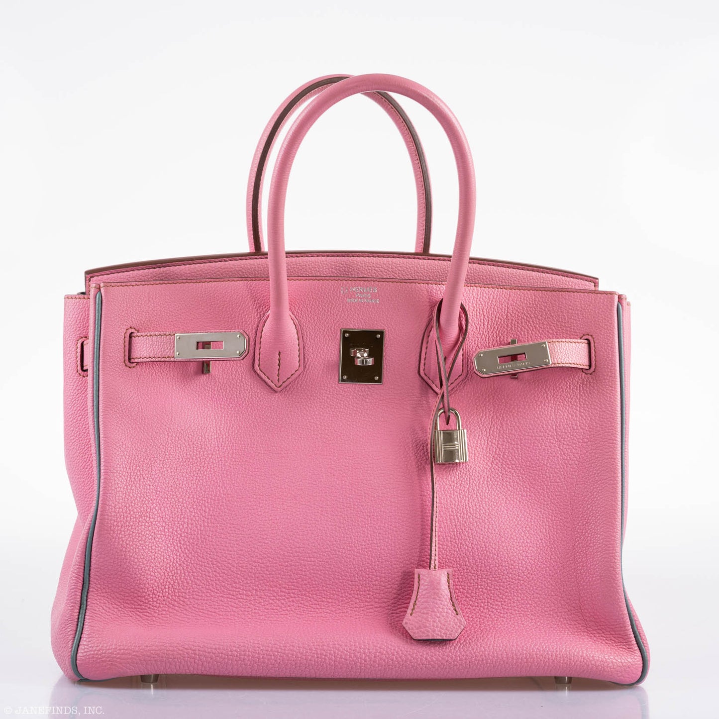 Hermes Birkin 35 HSS 5P Bubblegum Pink & Celeste Togo Palladium Hardware - 2011, Square O