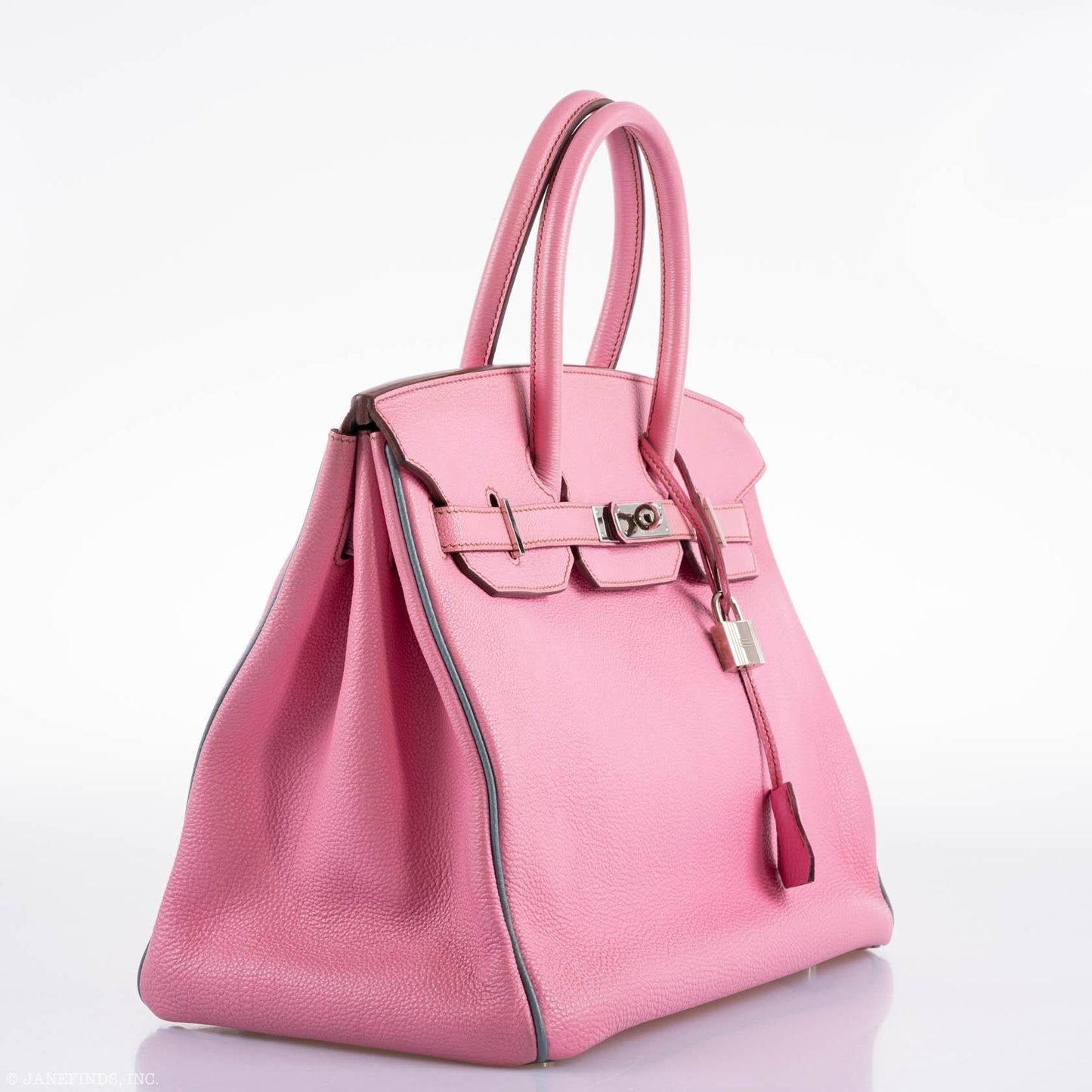 Hermes Birkin 35 HSS 5P Bubblegum Pink & Celeste Togo Palladium Hardware - 2011, Square O