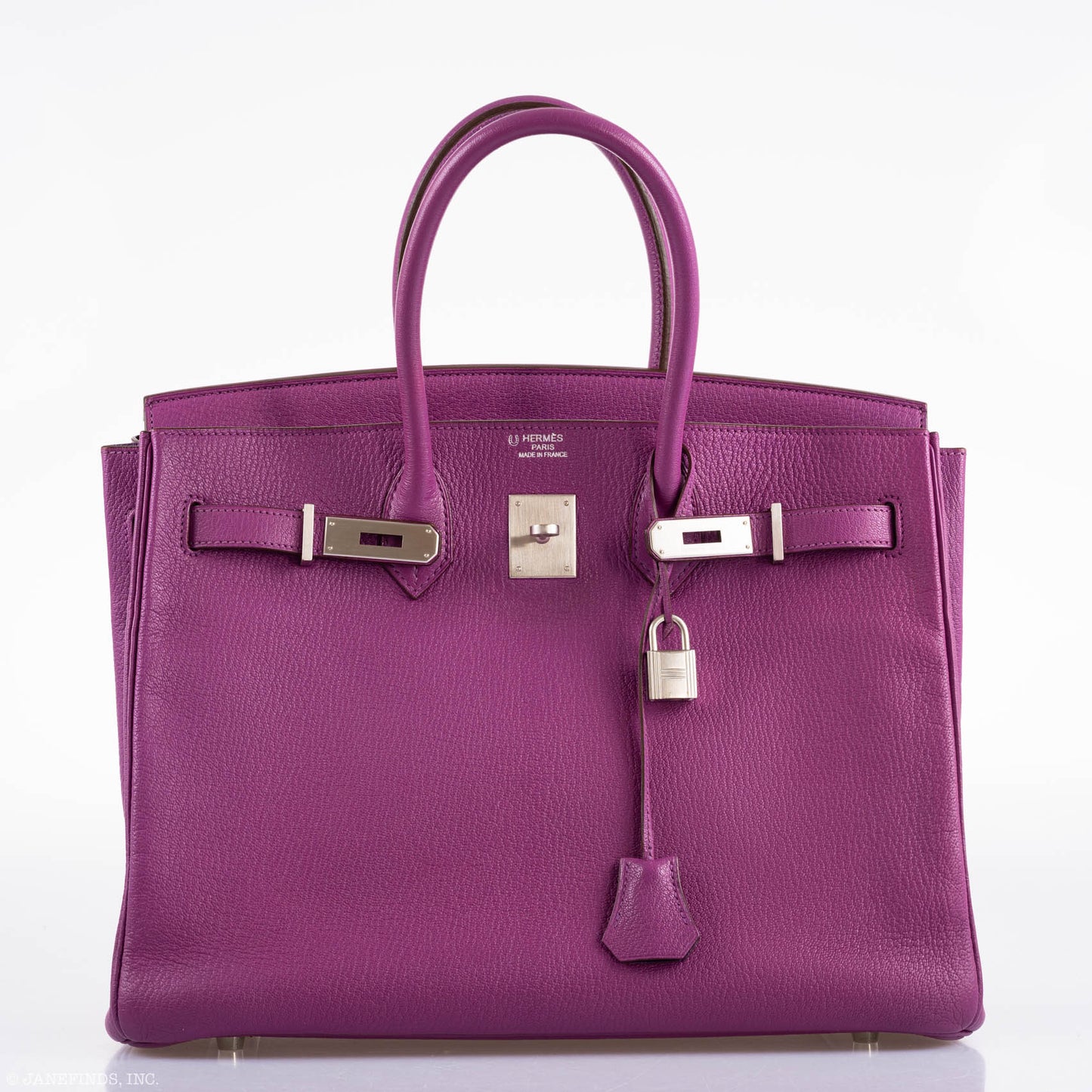 Hermes Birkin 35 HSS Cyclamen & Iris Chèvre Goatskin Brushed Palladium Hardware - 2009 M, Square