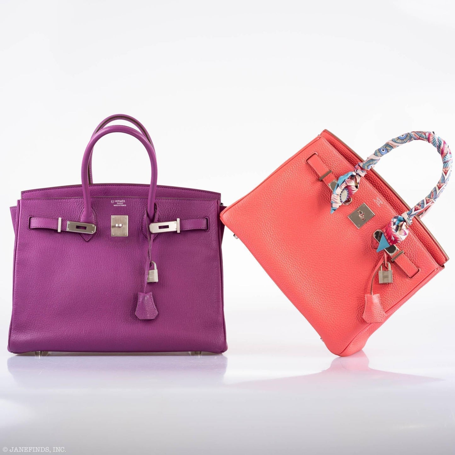 Hermes Birkin 35 HSS Cyclamen & Iris Chèvre Goatskin Brushed Palladium Hardware - 2009 M, Square