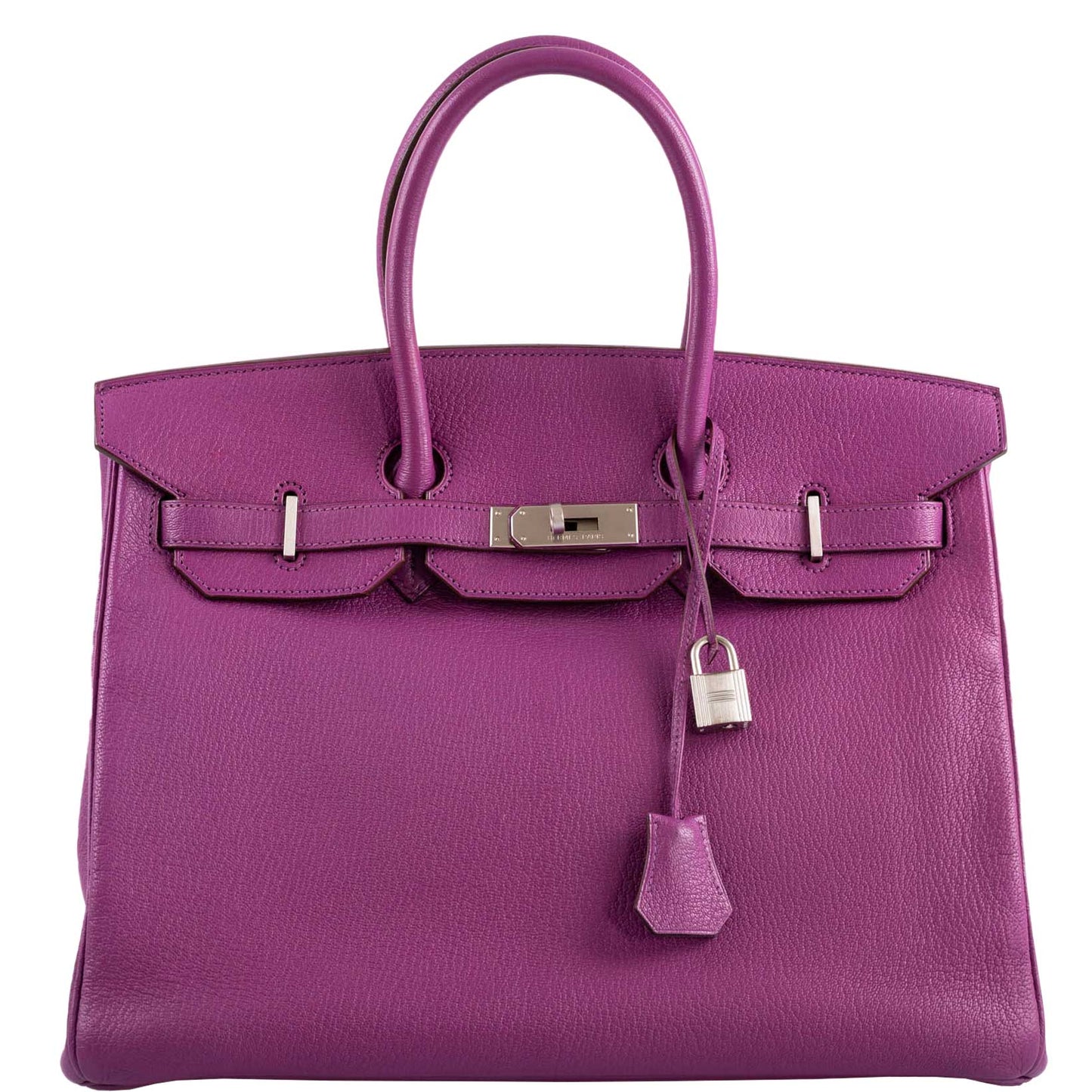 Hermes Birkin 35 HSS Cyclamen & Iris Chèvre Goatskin Brushed Palladium Hardware - 2009 M, Square