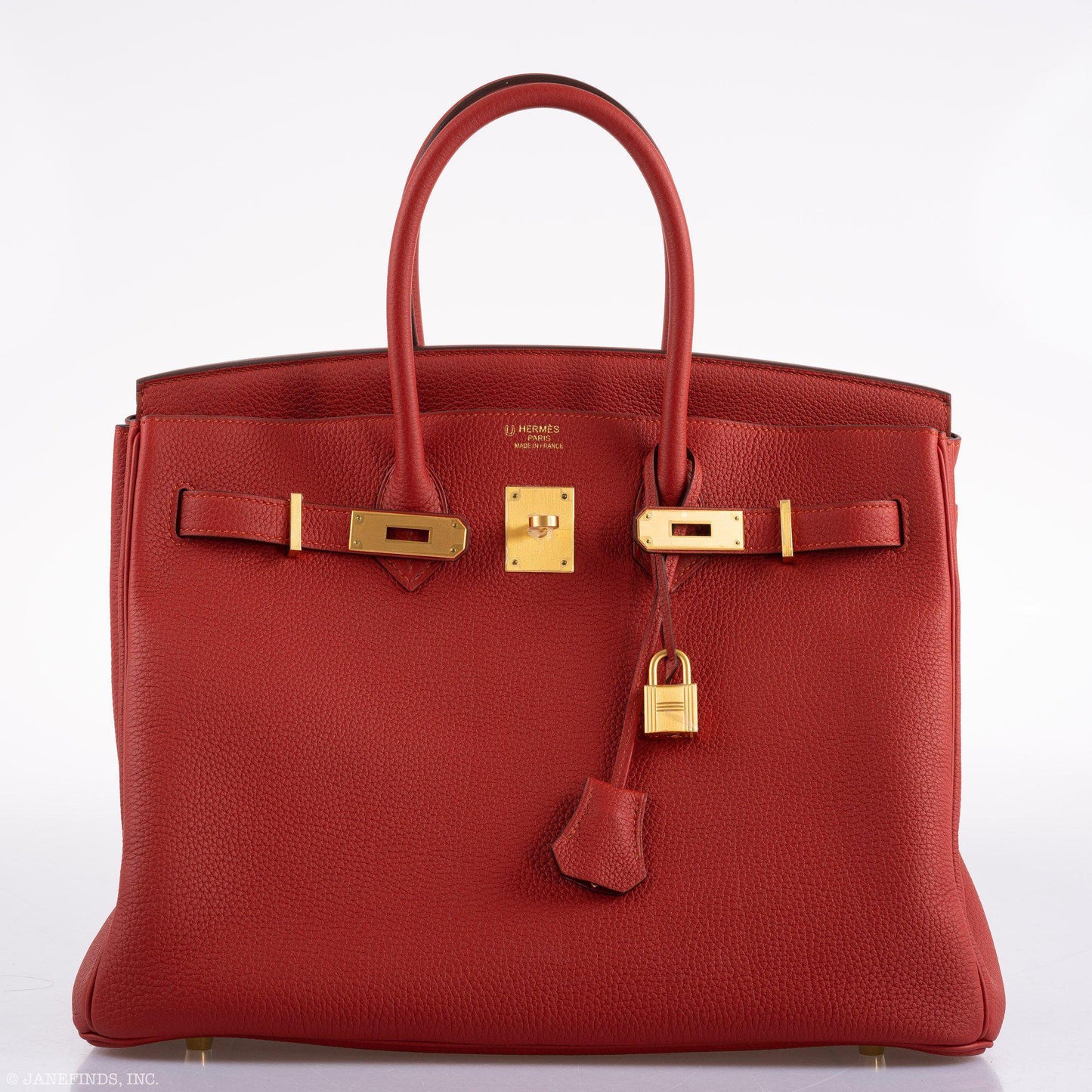 Hermes Birkin 35 HSS Rouge Vif Togo Brushed Gold Hardware - 2020, Y