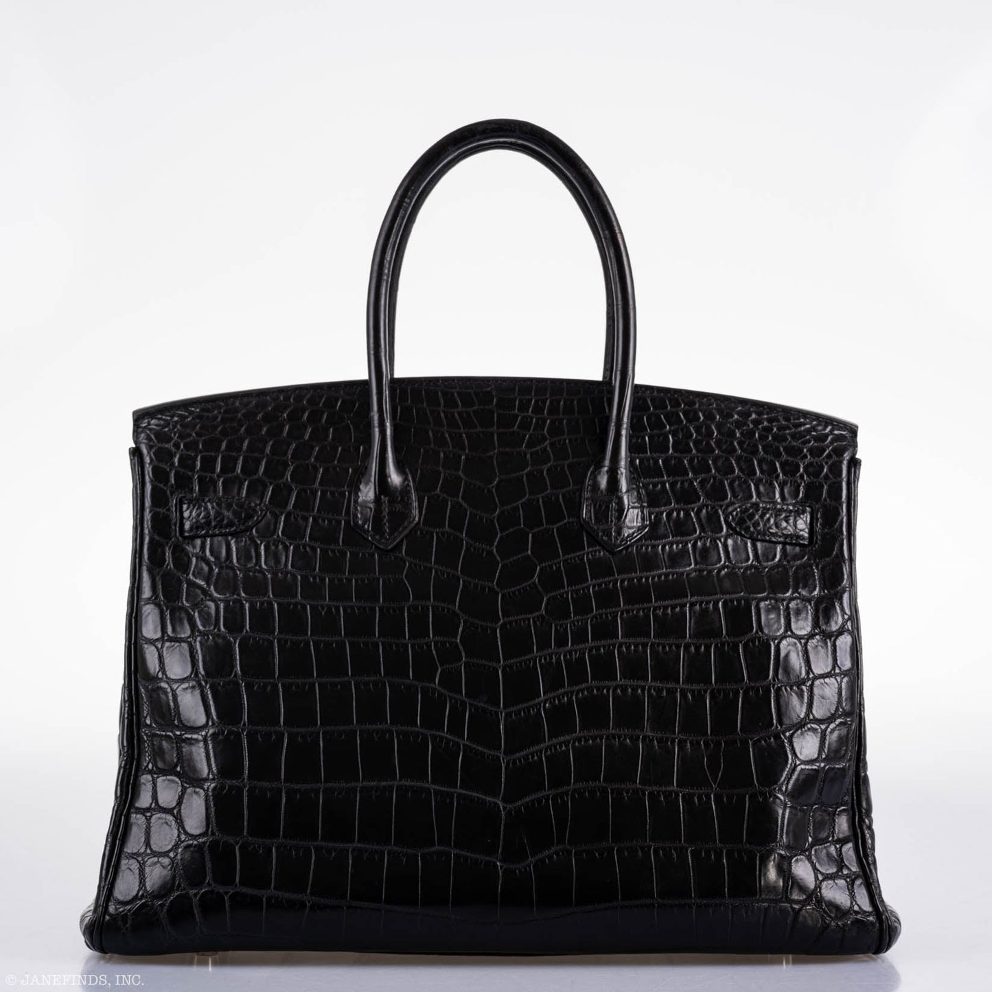 Hermes Birkin 35 Matte Black Nilo Crocodile with Palladium Hardware - 2011, O Square