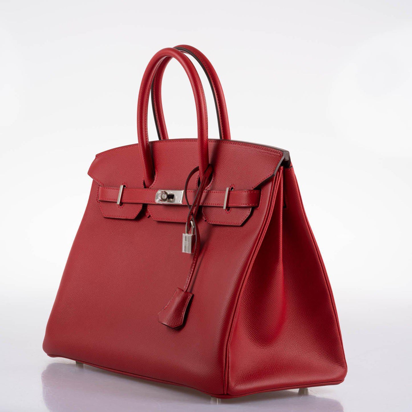 Hermes Birkin 35 Rouge Vif Epsom with Palladium Hardware - 2013, Q Square