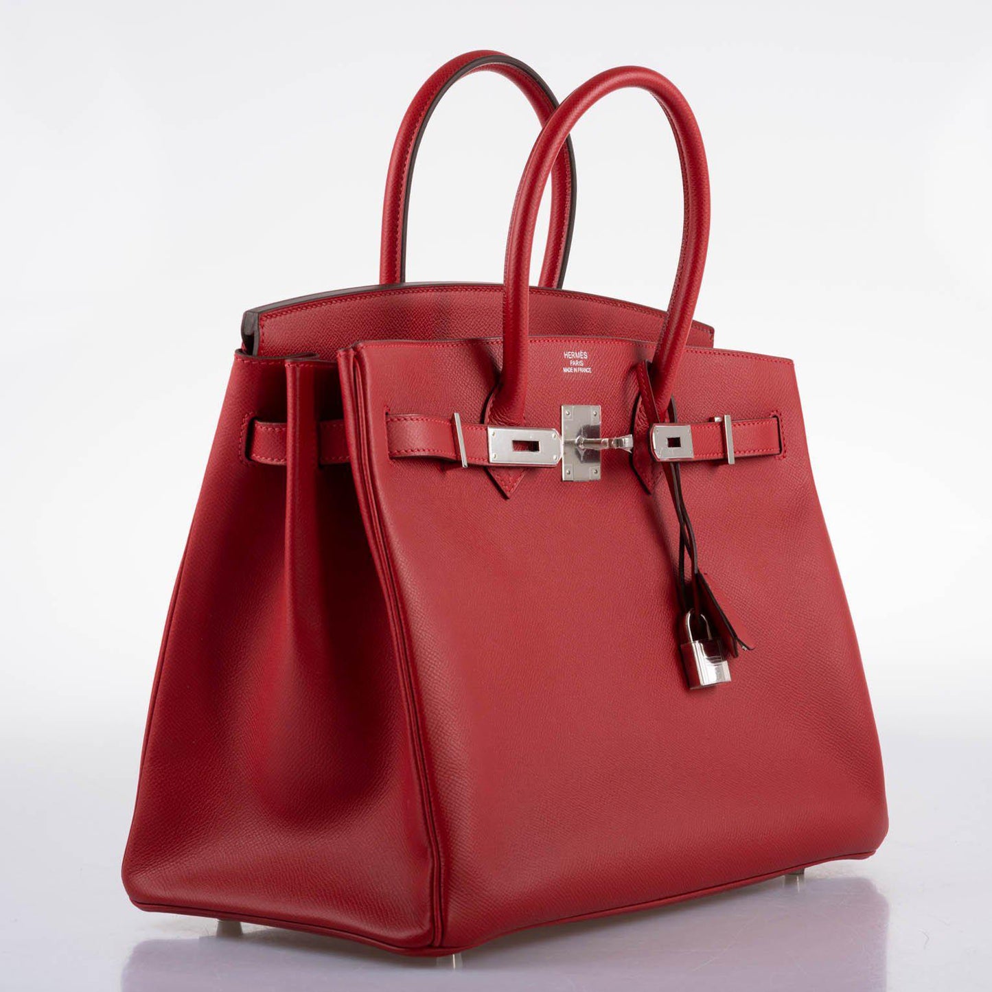 Hermes Birkin 35 Rouge Vif Epsom with Palladium Hardware - 2013, Q Square