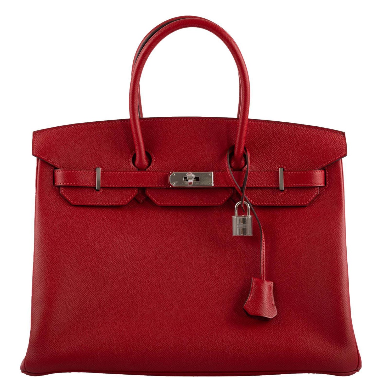 Hermes Birkin 35 Rouge Vif Epsom with Palladium Hardware - 2013, Q Square