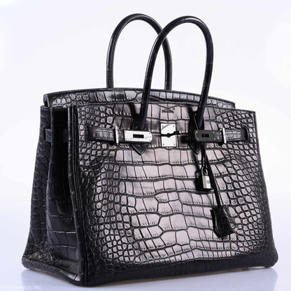 Hermes Birkin 35 SO BLACK Matte Alligator PVD Hardware - 2011, O Square