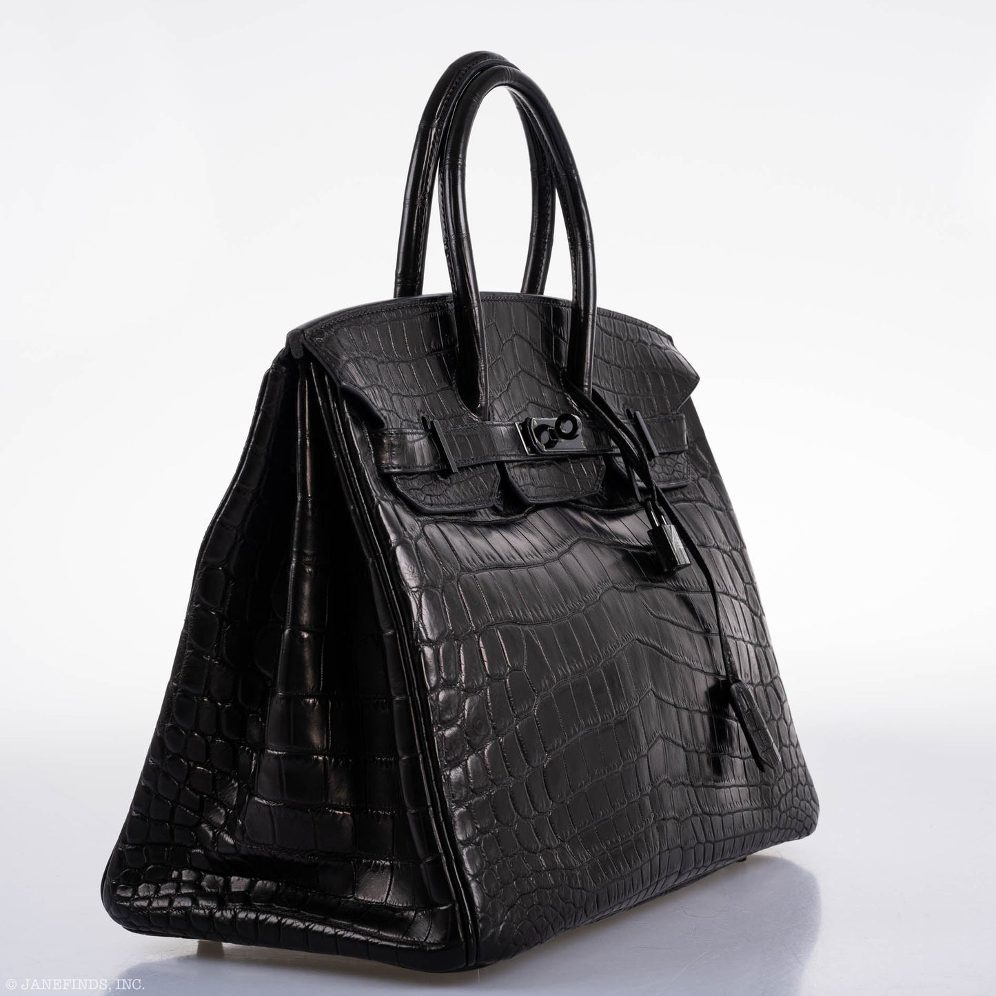 Hermes Birkin 35 SO BLACK Matte Alligator PVD Hardware - 2011, O Square