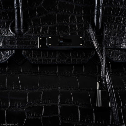 Hermes Birkin 35 SO BLACK Matte Alligator PVD Hardware - 2011, O Square