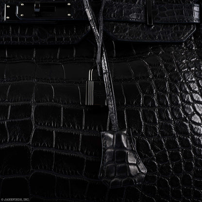 Hermes Birkin 35 SO BLACK Matte Alligator PVD Hardware - 2011, O Square