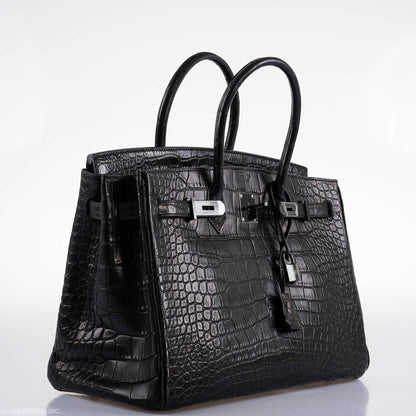 Hermes Birkin 35 SO BLACK Matte Alligator PVD Hardware - 2011, O Square