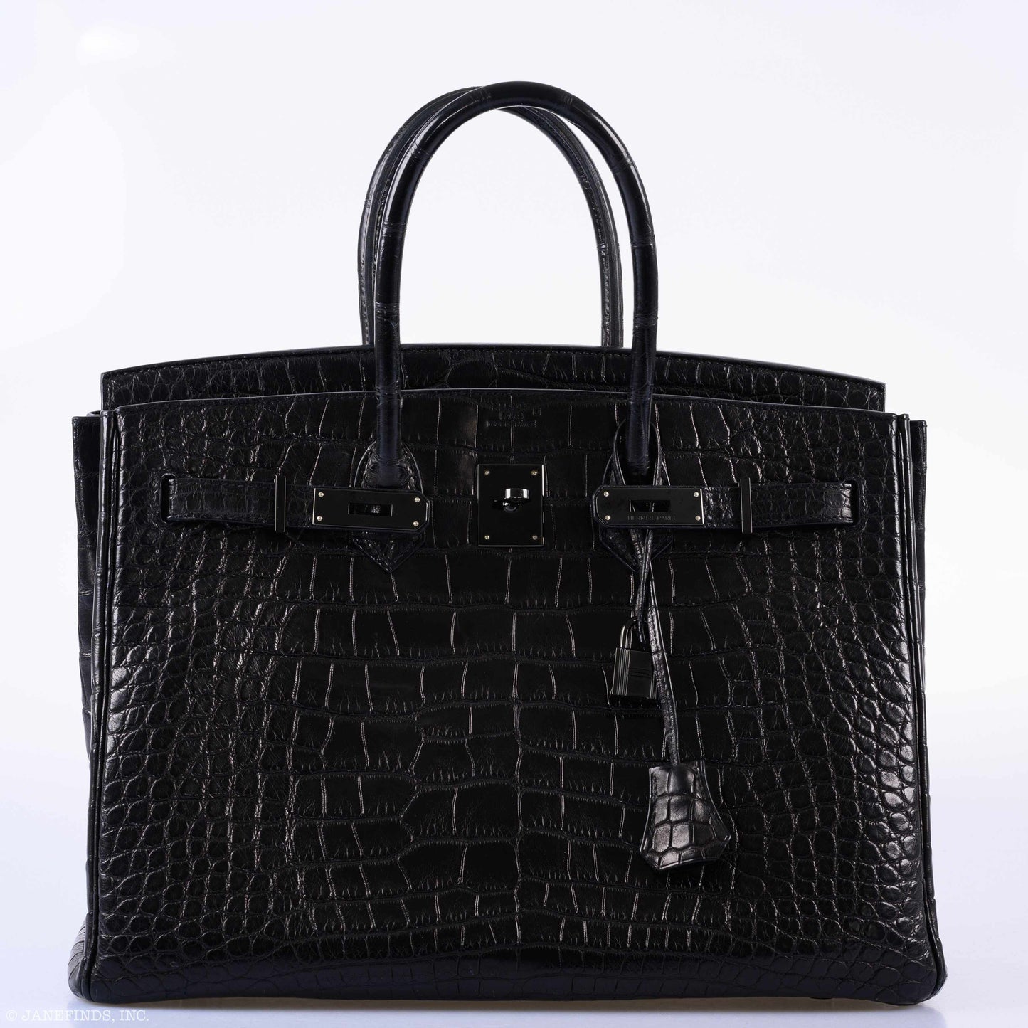 Hermes Birkin 35 SO BLACK Matte Alligator PVD Hardware - 2011, O Square