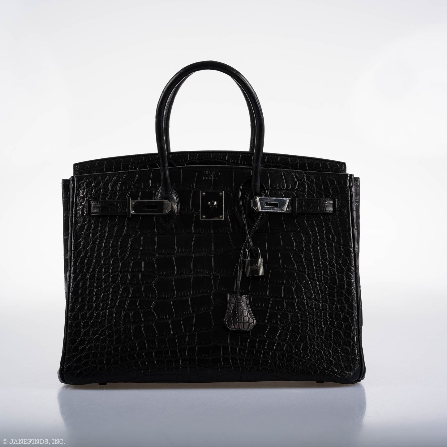 Hermes Birkin 35 SO BLACK Matte Alligator PVD Hardware - 2011, O Square