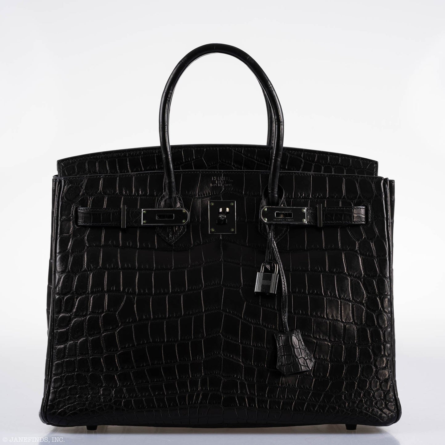 Hermes Birkin 35 SO BLACK Matte Alligator PVD Hardware - 2011, O Square