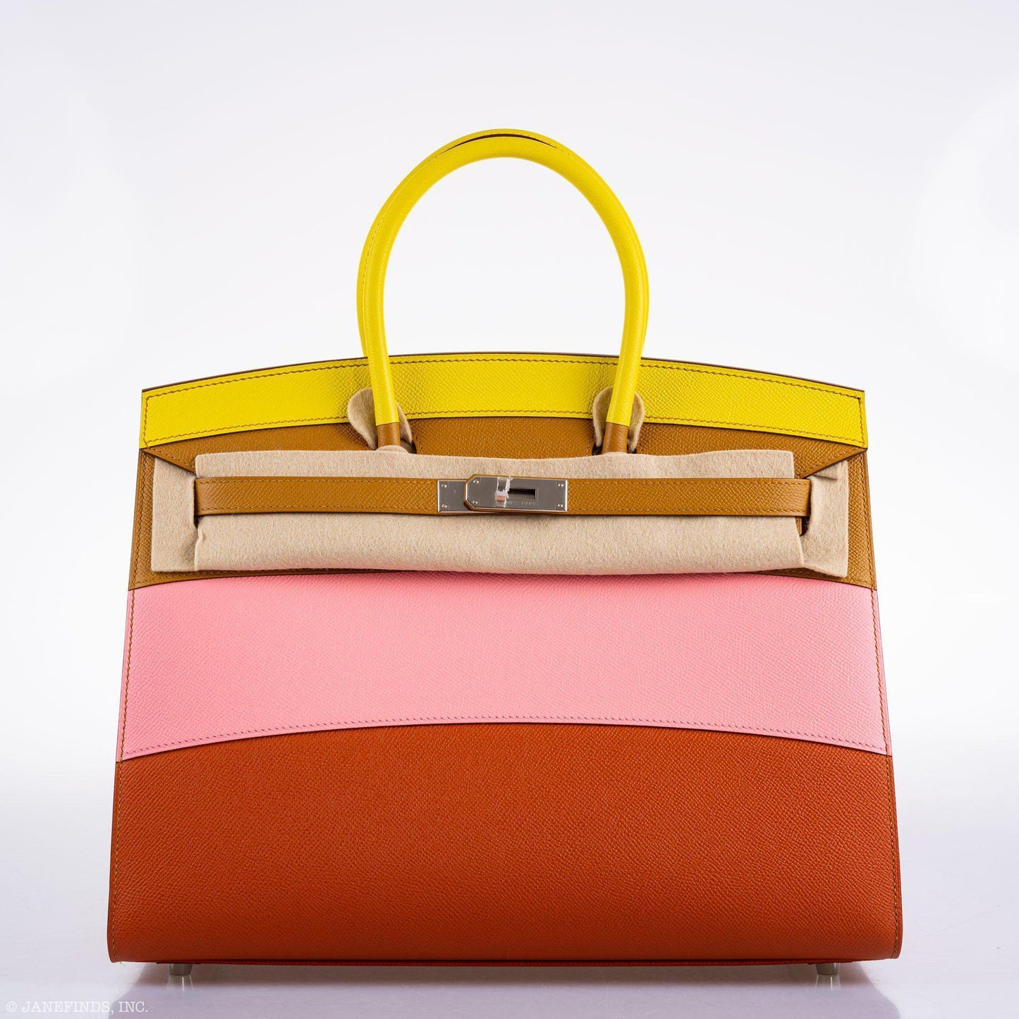 Hermes Birkin 35 Sellier "Sunrise" Rainbow Epsom Palladium Hardware - 2020, Y