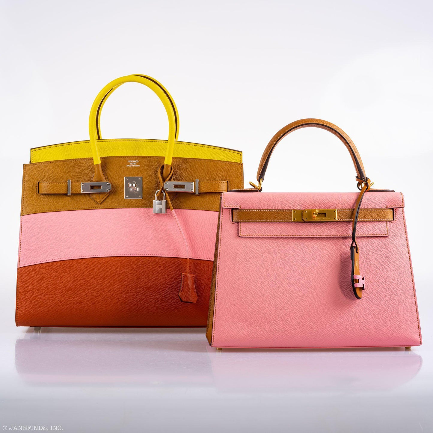 Hermes Birkin 35 Sellier "Sunrise" Rainbow Epsom Palladium Hardware - 2020, Y