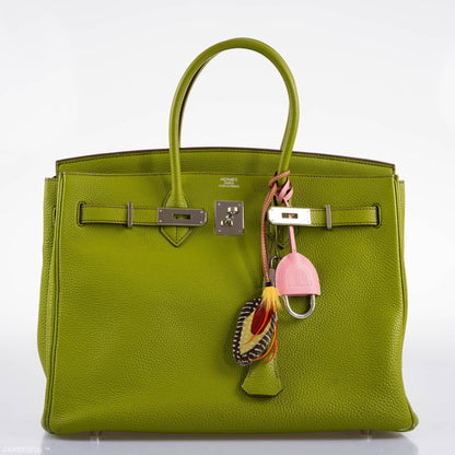 Hermes Birkin 35 Vert Anis Togo with Palladium Hardware - 2006, J Square