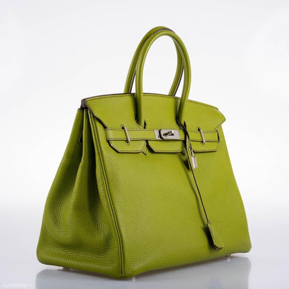 Hermes Birkin 35 Vert Anis Togo with Palladium Hardware - 2006, J Square