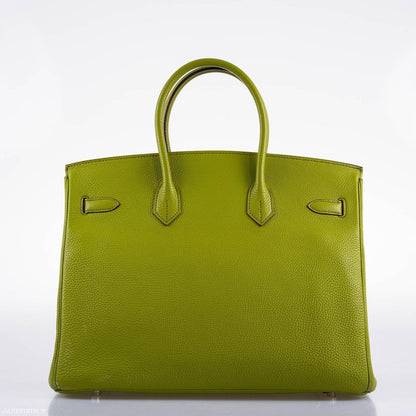 Hermes Birkin 35 Vert Anis Togo with Palladium Hardware - 2006, J Square