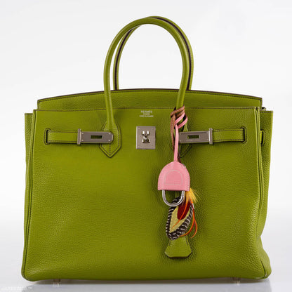 Hermes Birkin 35 Vert Anis Togo with Palladium Hardware - 2006, J Square