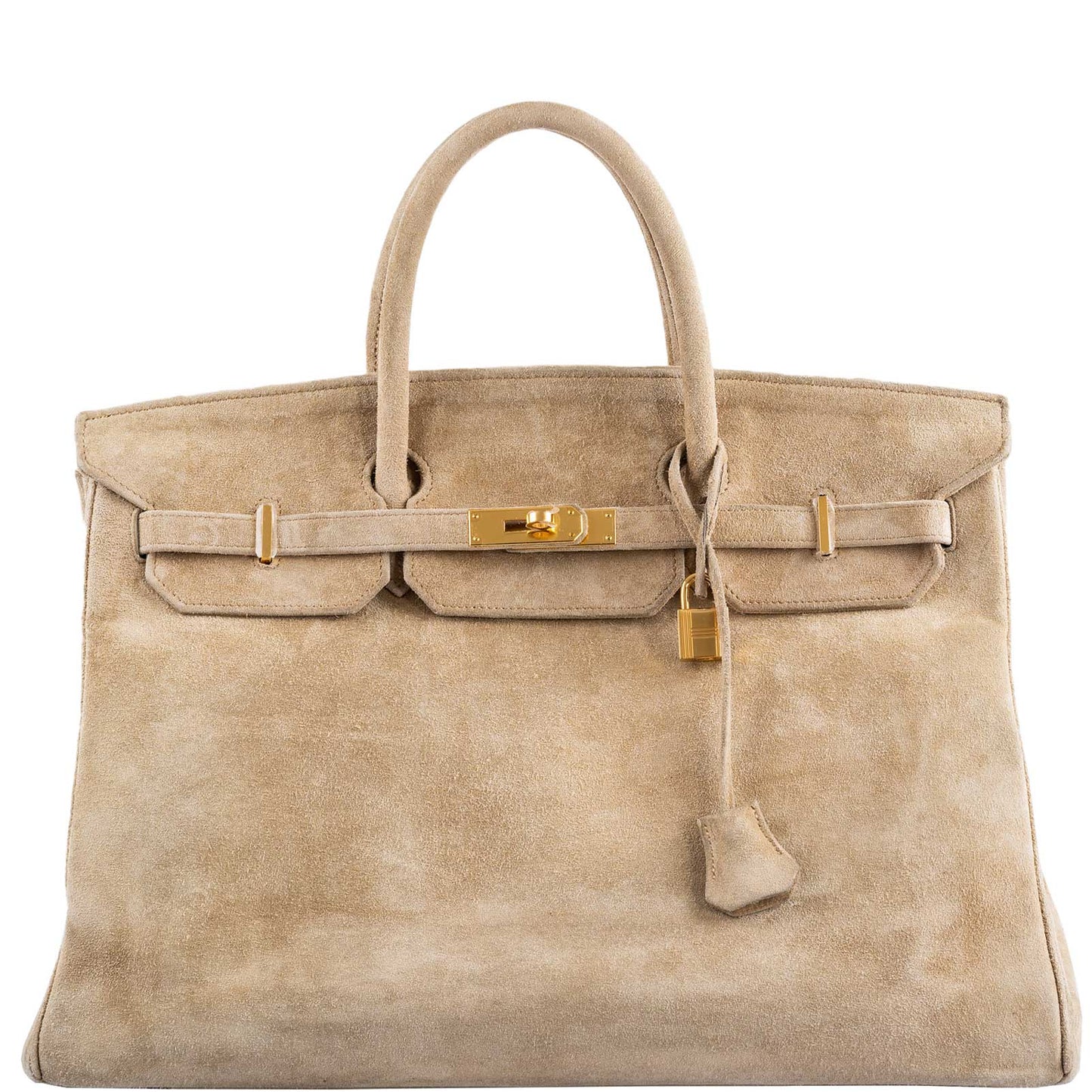 Hermes Birkin 40 Beige Veau Doblis Suede with Gold Hardware - 1986, P Circle